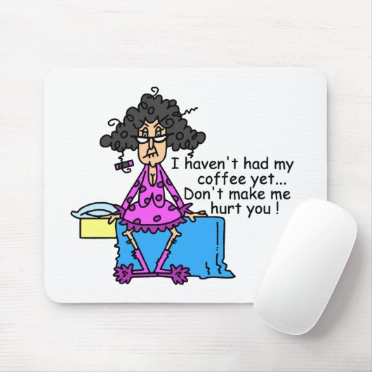 Ochtend voor koffie Humor Muismat (Met muis)