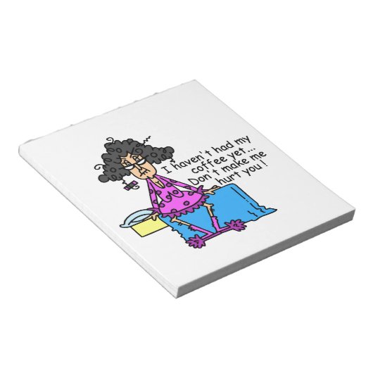 Ochtend voor koffie Humor Notitieblok (Schuin)
