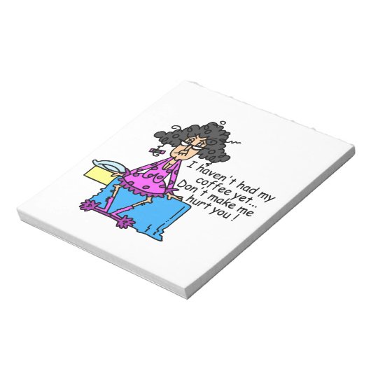 Ochtend voor koffie Humor Notitieblok (Linkerzijde)