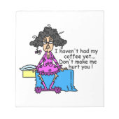 Ochtend voor koffie Humor Notitieblok (Voorkant)