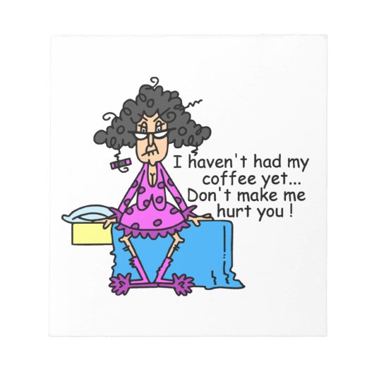Ochtend voor koffie Humor Notitieblok (Voorkant)