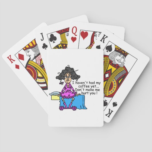 Ochtend voor koffie Humor Pokerkaarten (Achterkant)
