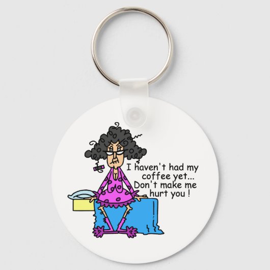Ochtend voor koffie Humor Sleutelhanger (Voorkant)