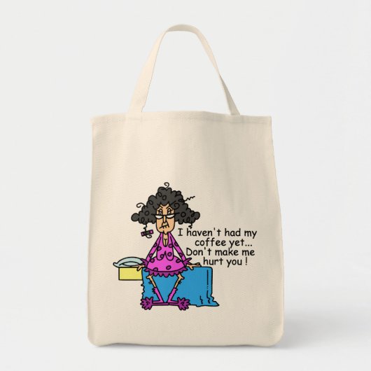 Ochtend voor koffie Humor Tote Bag (Voorkant)
