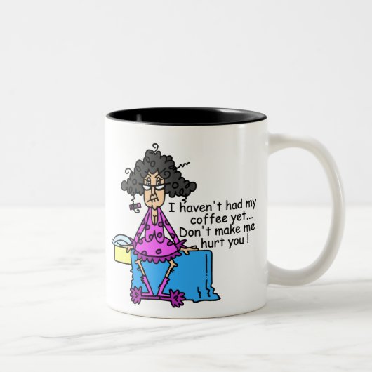 Ochtend voor koffie Humor Tweekleurige Koffiemok (Rechts)