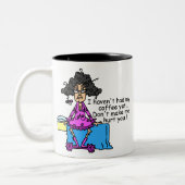 Ochtend voor koffie Humor Tweekleurige Koffiemok (Links)