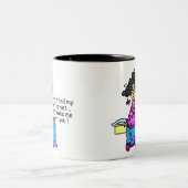 Ochtend voor koffie Humor Tweekleurige Koffiemok (Center)