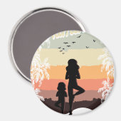 ochtend yoga met moeder magneet (Voorkant / Achterkant)