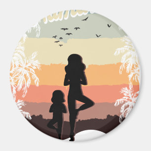 ochtend yoga met moeder magneet