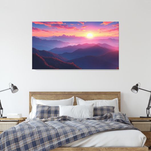Ochtend zonsopgang canvas afdruk (Insitu (Slaapkamer))