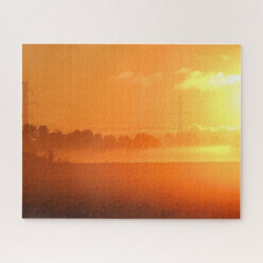 Ochtend Zonsopgang met Mist Legpuzzel (Horizontaal)