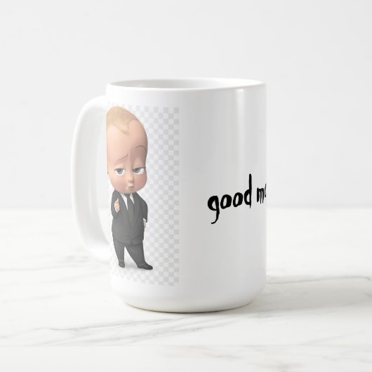 Ochtendbekers met BOSS baby.. Koffiemok (Voorkant links)