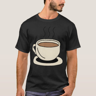 Ochtendbrouwbekercillustratie retro t-shirt