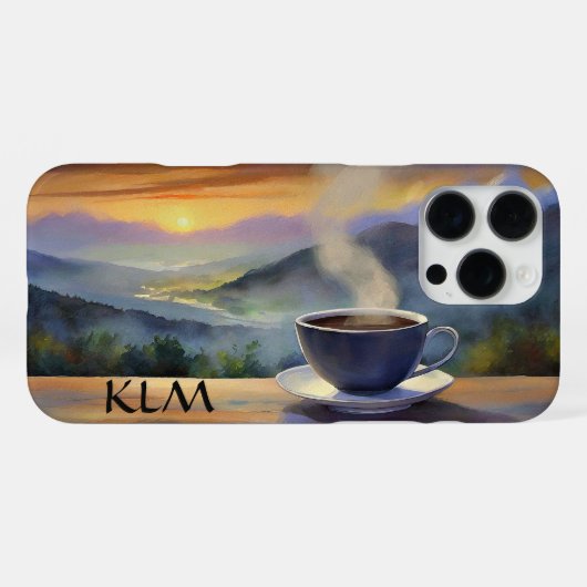 Ochtendbrouwsel monogram iPhone hoesje (Achterkant horizontaal)