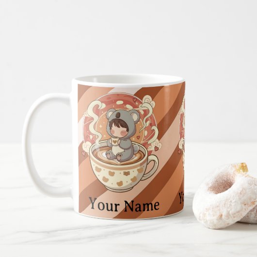 Ochtendcafeïne Kawaii Chibi Koala Koffiemok (Met donut)