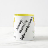 Ochtenden aangedreven door koffie en optimisme mok (Midden)