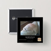 ochtenden vierkante button 5,1 cm (Voorkant /achterkant)