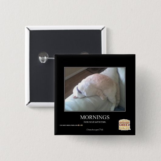 ochtenden vierkante button 5,1 cm (Voorkant /achterkant)