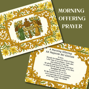 Ochtendgebed met AMDG en engelen Visitekaartje