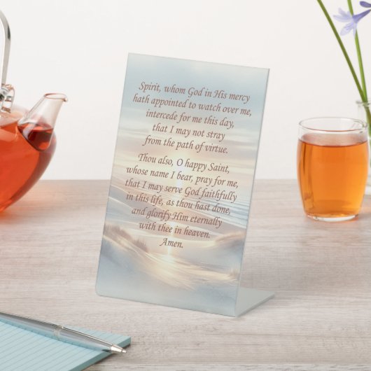 Ochtendgebed op een voetstuk reclamebord met voetstuk (Insitu)