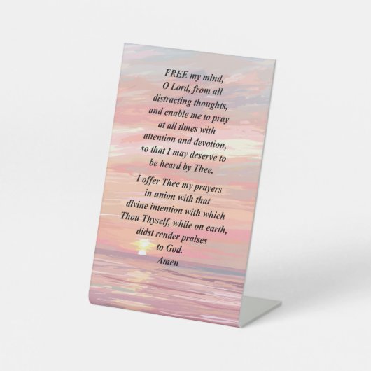 Ochtendgebed op een voetstuk reclamebord met voetstuk (Voorkant)