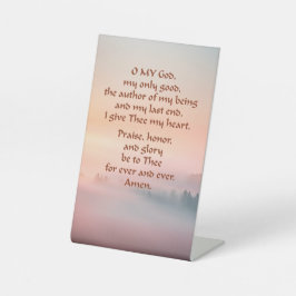 Ochtendgebed op een voetstuk reclamebord met voetstuk