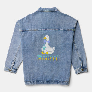Ochtendgenade in elke slok Mooie Eend Koffie Thee  Denim Jacket