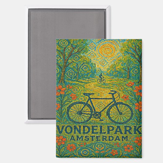 Ochtendgloed in het Vondelpark Magneet (Voorkant / Achterkant)