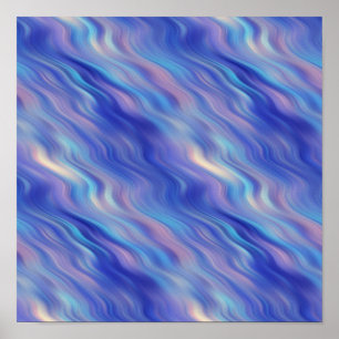 Ochtendglorie Blauwe Golf Textuur Poster