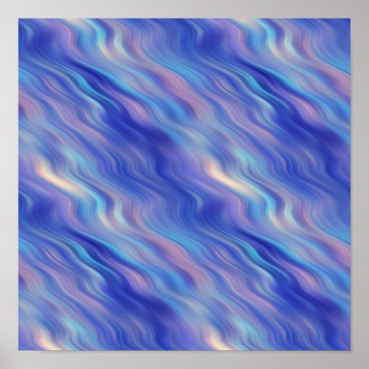 Ochtendglorie Blauwe Golf Textuur Poster (Voorkant)