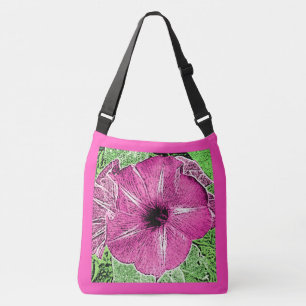 Ochtendglorie blokdruk - fuchsia roze crossbody tas