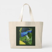Ochtendglorie Chalice-Blue Grote Tote Bag (Achterkant)