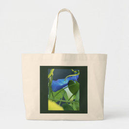 Ochtendglorie Chalice-Blue Grote Tote Bag