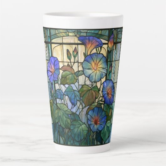 Ochtendglorie glas in lood latte mok (Voorkant)