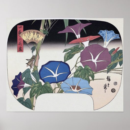 Ochtendglorie, Hiroshige, Ukiyo-e Poster (Voorkant)