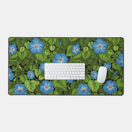 Ochtendglorie in blauw en groen bureaumat (Keyboard & Muis)