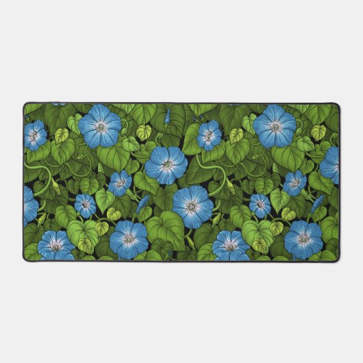 Ochtendglorie in blauw en groen bureaumat (Voorkant)