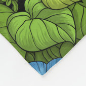 Ochtendglorie in blauw en groen fleece deken (Hoek)