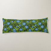 Ochtendglorie in blauw en groen lichaamskussen (Achterkant)