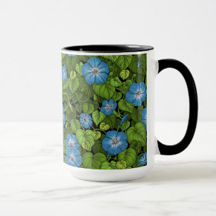 Ochtendglorie in blauw en groen mok