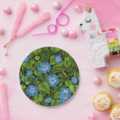 Ochtendglorie in blauw en groen papieren bordje (Feest)