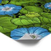 Ochtendglorie in blauw en groen poster (Hoek)