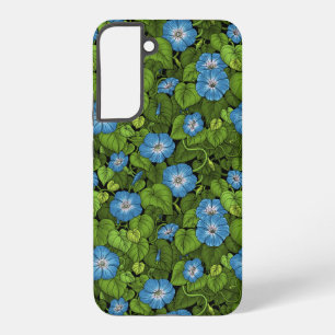 Ochtendglorie in blauw en groen samsung galaxy hoesje