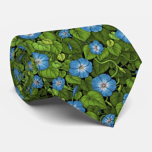 Ochtendglorie in blauw en groen stropdas (Opgerold)