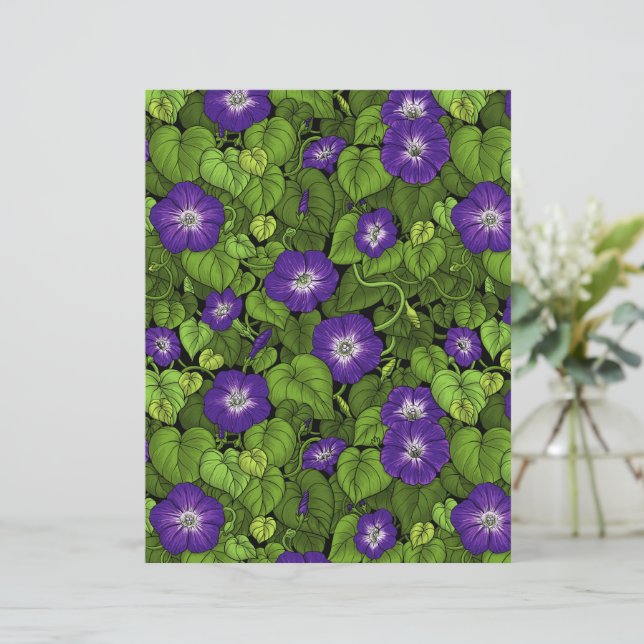 Ochtendglorie in paarse en groene (Staand voorkant)