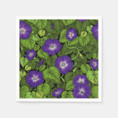 Ochtendglorie in paarse en groene servet (Voorkant)