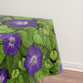 Ochtendglorie in paarse en groene tafelkleed (Voorbeeld)