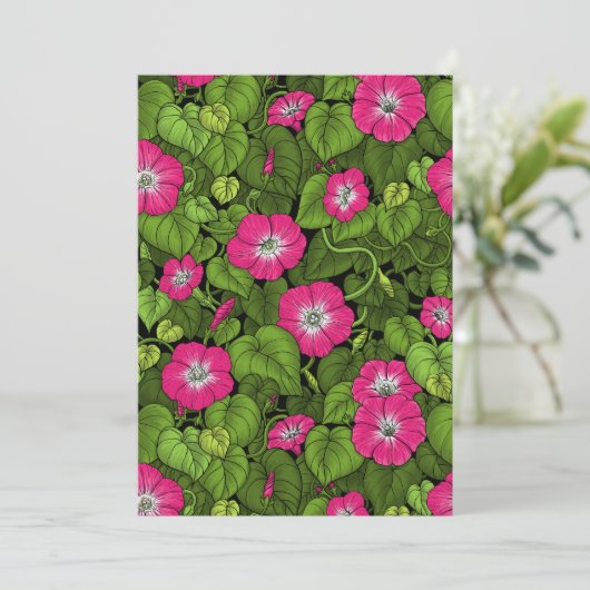 Ochtendglorie in roze en groen (Staand voorkant)