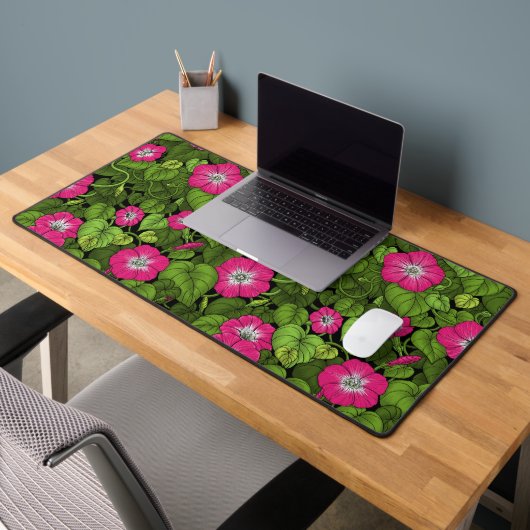Ochtendglorie in roze en groen bureaumat (Kantoor 2)