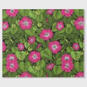 Ochtendglorie in roze en groen cadeaupapier (Vlak)